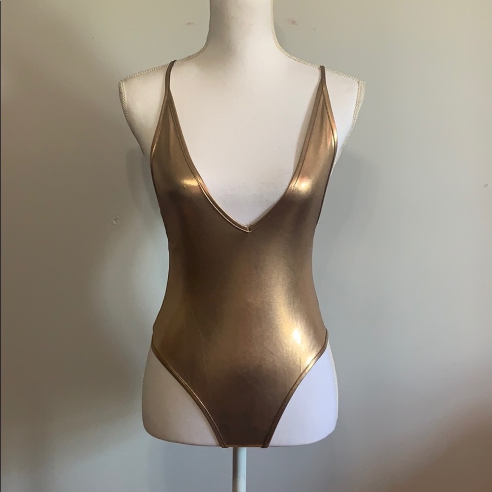 New Metallic gold body suit